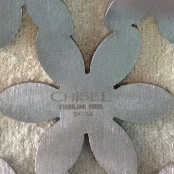 Polished "CHISEL" Stainless Steel Flow Cuff Bracelet;Flower Power, Bohemian Chic - Picture 3 of 3